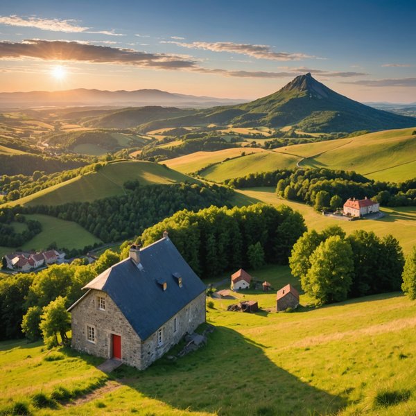 Où peut-on louer une maison de vacances en Auvergne avec des ateliers de fabrication de fromage et des randonnées volcaniques?