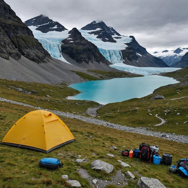 Comment organiser un camping pour une expédition de randonnée en région de glaciers en été?